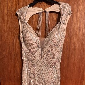 Elegant Silver Sequin Dress